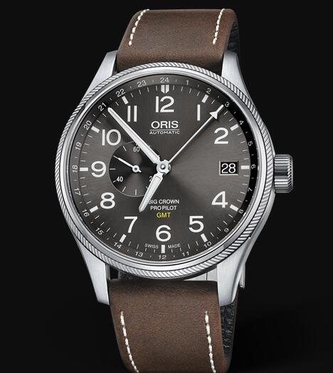 Review Oris Aviation Big Crown Pointer GMT SMALL SECOND 45mm Replica Watch 01 748 7710 4063-07 5 22 05FC - Click Image to Close